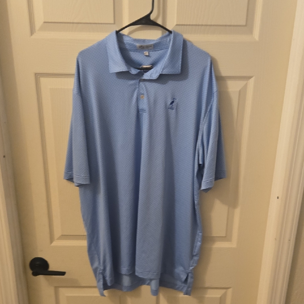 Peter Millar Horeshoe Light Blue Men’s Polo Shirt Summer Comfort